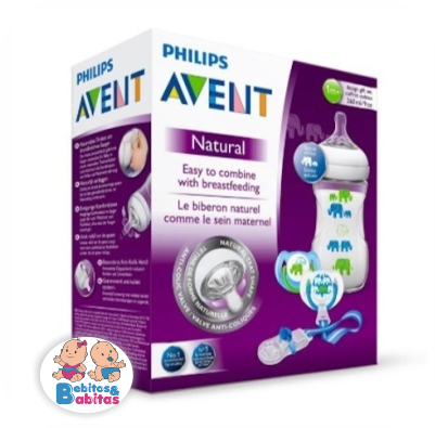 KIT AVENT TETERO Y CHUPOS x2 AZUL SCD627/01